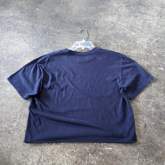 Quiksilver Crop Top Shirt Womens L Blue Cropped Vintage Skate Style Casual Wear - Picture 3 of 7